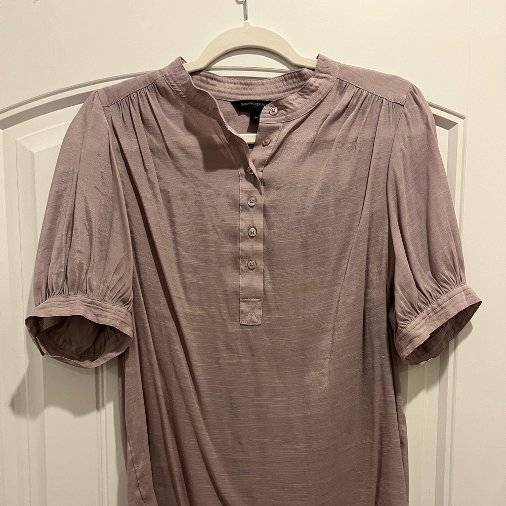Banana Republic Factory Light Purple Sheer Blouse